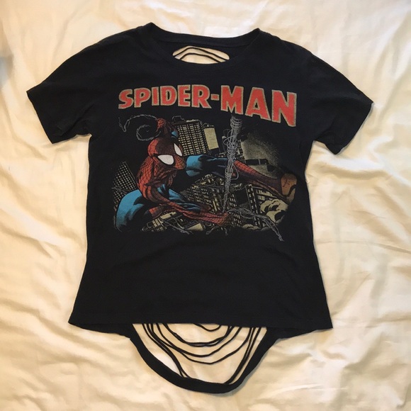 Hand ripped/distressed Spider Man shirt! - Picture 5 of 5